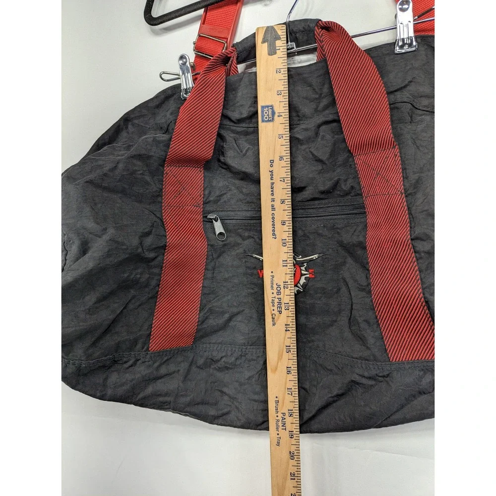 Black Duffel‎ Bag with Red Straps Compass Bull Skull Logo Travel Gym Carry-on